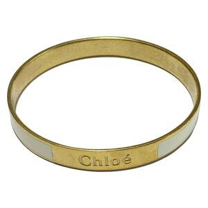 Auth Chloe - Gold Cream Hardware Bangle